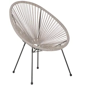 Garden Chair ACAPULCO II PE Rattan Light Grey