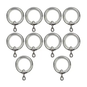 GoodHome Olympe Chrome effect Curtain ring (Dia)19mm, Pack of 10