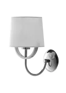 Luminosa Astoria Wall Lamp With Shade, Chrome, White, E27