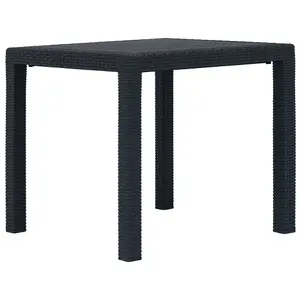 Berkfield Garden Table Anthracite 79x79x72 cm Plastic Rattan Look