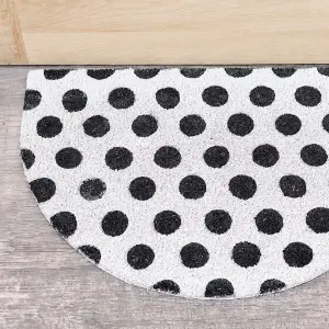 Melody Maison Black & White Polka Dot Half Moon Door Mat