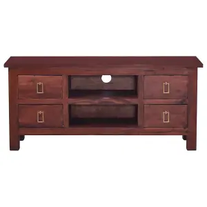 Berkfield TV Cabinet Classical Brown 100x30x45 cm Solid Mahogany Wood