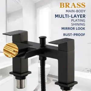 Bath Shower Mixer Tap Faucet with Shower Kit Handheld Shower Head Bathtub Bathroom Filler Sink Black