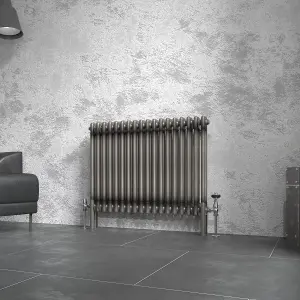 Right Radiators 600x830 mm Horizontal Traditional 2 Column Cast Iron Style Radiator Raw Metal