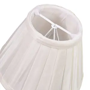 Traditional Classic Faux Silk Pleated Inner Lined Lamp Shade White / 20 x 30cm