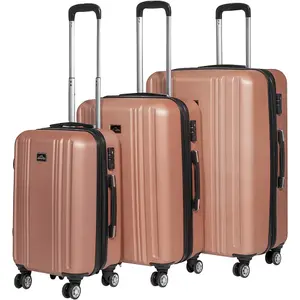 Stylish 3-Piece Lightweight ABS Luggage Set - Rose Travel Cases 20, 24, and 28 Inches