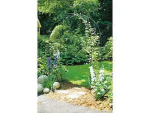 Oregon Arch Hardstanding Garden Archway - Solid Steel - L53 x W152 x H239 cm - Black