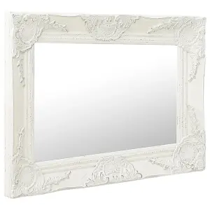 Berkfield Wall Mirror Baroque Style 50x40 cm White