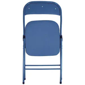 Fabric Padded Metal Folding Chairs - Blue - Pack of 6