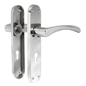 Monja Astrid Door Handles Arched Lever Polished Chrome Key Lock