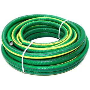 Garden Hose Pipe, 25 m / 82 ft Long, Premium Non-Kinking Reinforced 6 Layer Non-Toxic 1/2" Watering Irrigation Hosepipe (Green)