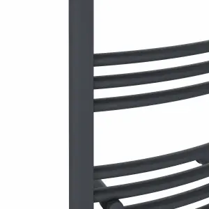 Rinse Modern Bathroom Heated Towel Rail Ladder Radiator 600x400mm Curved for Bathroom Kitchen Anthracite