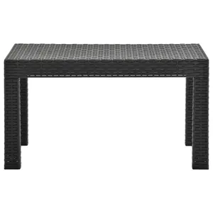 Berkfield Garden Table Anthracite 58x58x41 cm PP Rattan