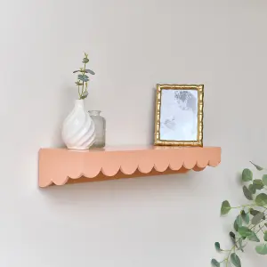 Melody Maison Peach Scalloped Wall Storage Shelf - 61cm