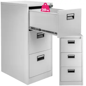 Filing Cabinet - 3 drawers with hanging files, lockable, 62.4 x 46 x 102.8 cm - grey