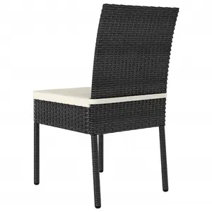 Berkfield Garden Dining Chairs 4 pcs Poly Rattan Black