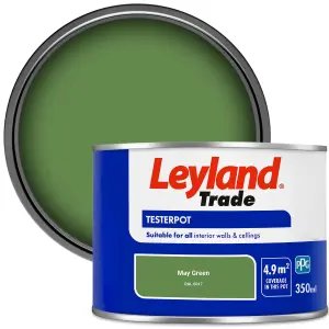 Leyland Trade Vinyl Matt Walls & Ceilings Emulsion Paint May Green (RAL 6017) 350ml Tester