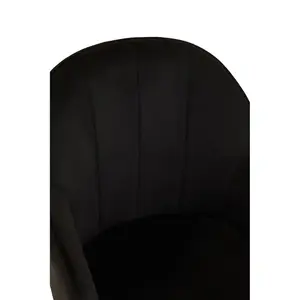 Interiors by Premier Brent Black Velvet And Gold Base Home Office Chair