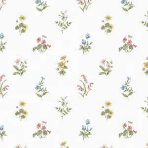 Galerie Kitchen Style 3 Yellow Blue Red Green White Floral Prints Smooth Wallpaper