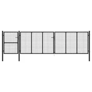 Berkfield Garden Gate Steel 500x125 cm Anthracite