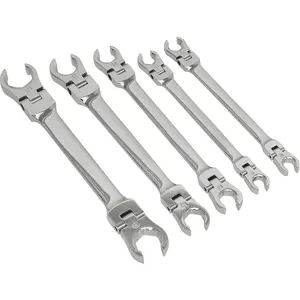 5-Piece Flexible Head Flare Nut Spanner Set for Compression Joints and Brake Work