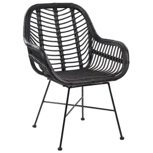 Dining Chair CANORA Rattan Black