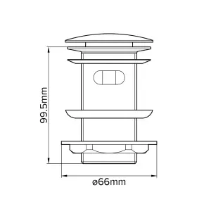 Flomasta Chrome effect Brass Sprung Slotted Waste (Dia)46mm