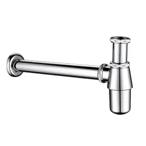 Nes Home Bathroom Standard Basin Sink Pipe Luxury Modern Chrome Round Bottle Trap Waste