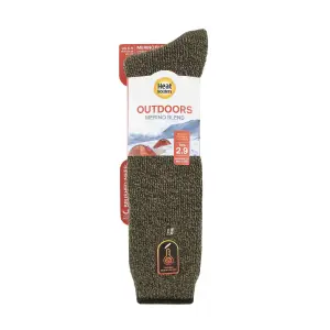 Heat Holders - Mens Long Merino Wool Thermal Socks 6-11 Brown