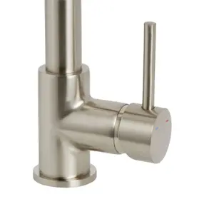 Cooke & Lewis Bilbrough Nickel effect Kitchen Side lever spring neck Tap