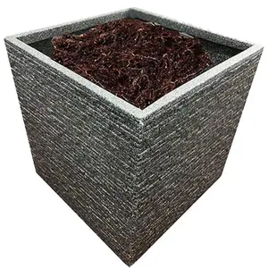 1x Large Square Slate Effect Planter For Garden Indoor & Outdoor Patio Planters Pots