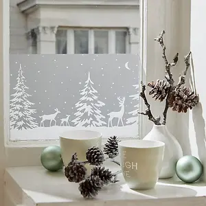 d-c-fix Forest Premium Static Cling Christmas Window Film Border for Décor 1.5m(L) 20cm(W)