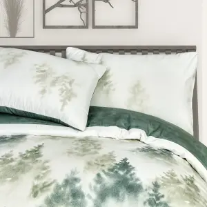 Smart Living Luxury Super Soft Reversible Misty Forest Duvet Cover with Pillowcase