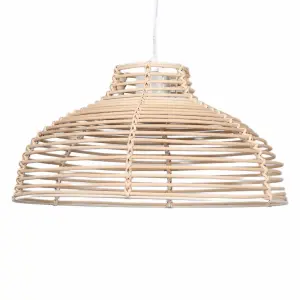 First Choice Lighting Katrina Rattan Dome Pendant Lightshade