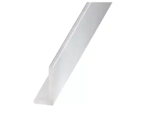 CQFD Silver effect Anodised Aluminium Unequal L-shaped Angle profile, (L)1m (W)20mm (D)15mm (T)1.5mm