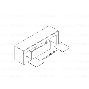 TV Unit 130cm Sideboard Cabinet Cupboard TV Stand Living Room High Gloss Doors - White & Grey