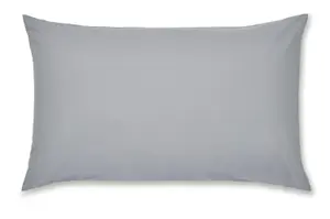 Catherine Lansfield Pillowcases Easy Iron Percale Standard 50x75cm Pack of 2 Pillow cases with envelope closure Grey