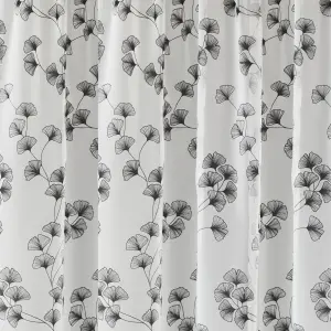 Delila Black Leaf Print Voile Panel - Pair 140 x 122cm (55x48")