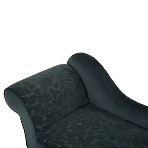 Left Hand Velvet Chaise Lounge Green BIARRITZ