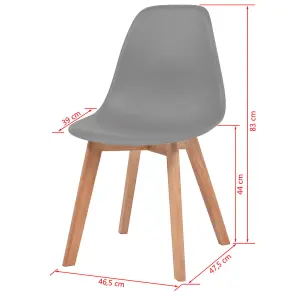 Berkfield Dining Chairs 6 pcs Grey Plastic