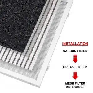 SPARES2GO Universal Cooker Hood Extractor Vent Fan Grease & Odour Carbon Filters x 6