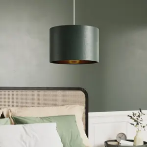 GoodHome Bodmin Dark green Round Lamp shade (D)30cm