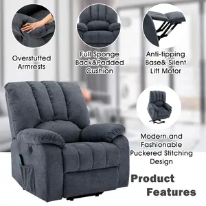 Electric Power Lift Recliner Chair with Massage, Heat and USB Ports