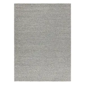 Wool carpet TAHAR 99004G grey - HAND-WOVEN loop, uniform 90x150 cm