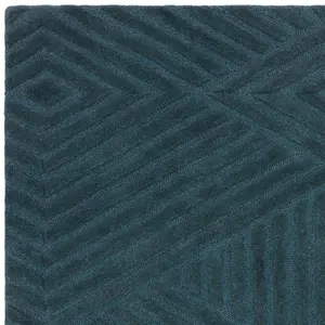 Hague Teal Thick Woolen Rug Hand Tufted Rug 200x290cm for the