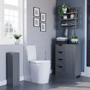 Hayle Matt Grey Freestanding Single Bathroom Drawer cabinet (H) 810mm (W) 600mm