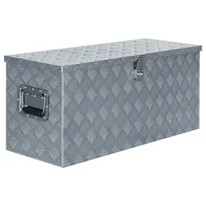 Berkfield Aluminium Box 90.5x35x40 cm Silver