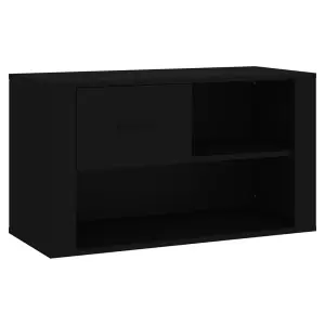 Berkfield Shoe Cabinet Black 80x35x45 cm Engineered Wood