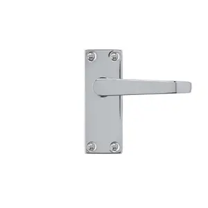 Colours Arsk Polished Chrome effect Steel Straight Latch Door handle (L)101mm, Pack of 3