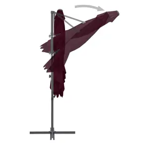 Berkfield Cantilever Umbrella with Steel Pole Bordeaux Red 250x250 cm